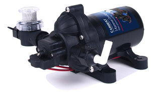 Carbest Automatische Druck- Wasserpumpe 12V 10Liter/min 2,8bar, inkl. Vorfilter (Die Preiswerte)
