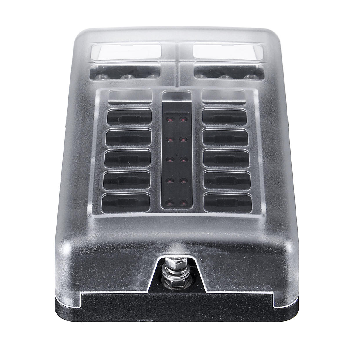 12-pole fuse box holder with LED indicator lamp, incl. negative distributor, up to 32V