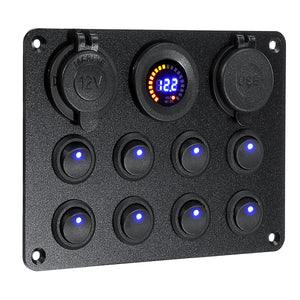 8-faches Schalter / USB / Voltmeter / Zigianzünder Panel