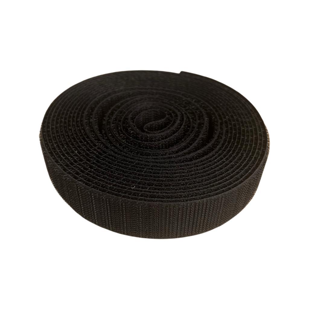 Velcro 25 mm - noir, bande à crochets, 5m