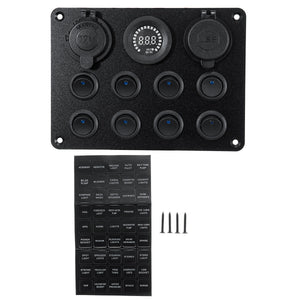 8-faches Schalter / USB / Voltmeter / Zigianzünder Panel