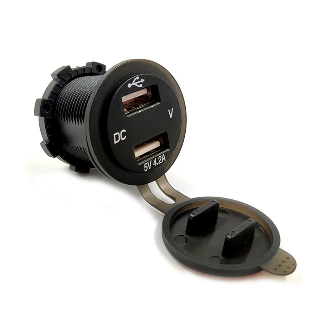 12V 2x2,1A USB-Steckdosen inkl. Voltanzeige / Voltmeter