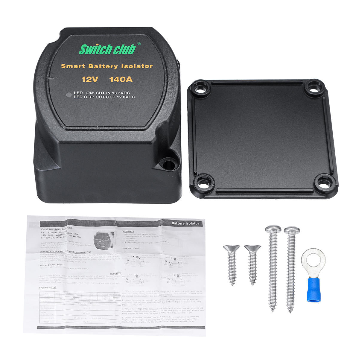 Relais 12V 140A pour système de batterie double (batterie de démarrage <-> batterie de consommation)
