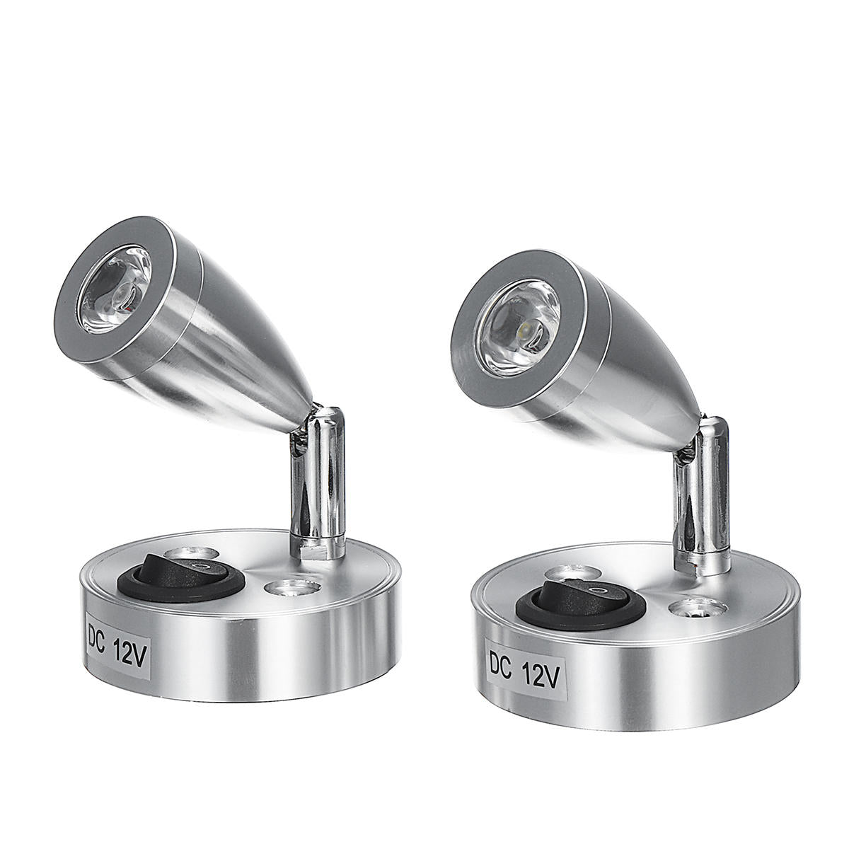 2stk. Silber 12V-LED-Innenbeleuchtung mit Schalter für Wohnmobil, Spot