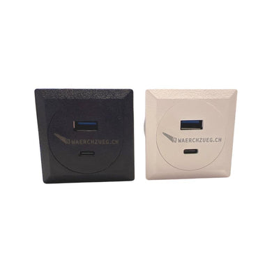 USB-A und USB-C ohne Beleuchtung, 12V, Schwarz oder Weiss