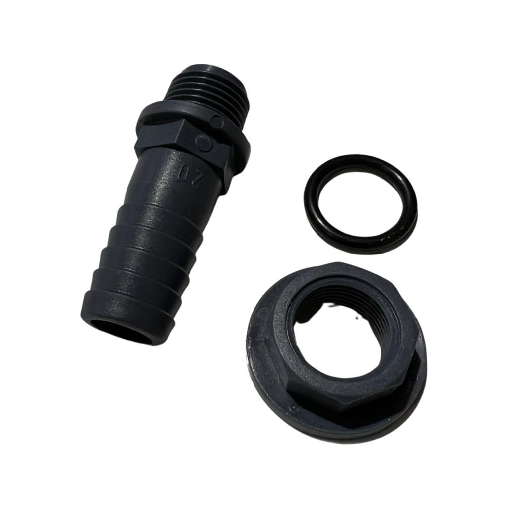 Tankanschlussverschraubung für Abwasserschläuche gerade 20mm / 25 mm / 40mm