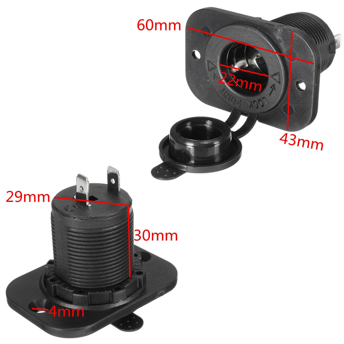 12V Zigarettenanzünder Einbaubuchse