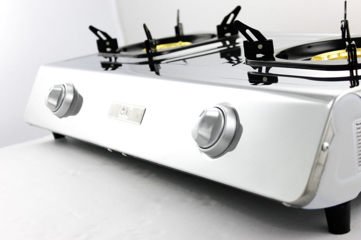 Cucina a gas in acciaio inox 2 fuochi GPL Cucina a gas 9,0KW (NGB-200)