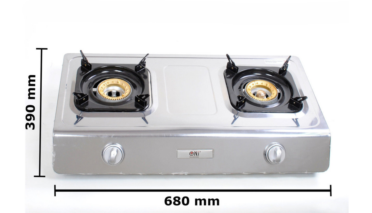 Cucina a gas in acciaio inox 2 fuochi GPL Cucina a gas 9,0KW (NGB-200)