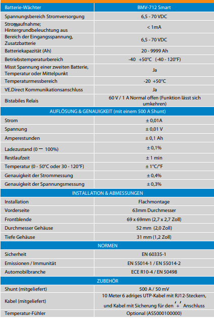 Batteriemonitor Batteriewächter BMV-712 Smart
