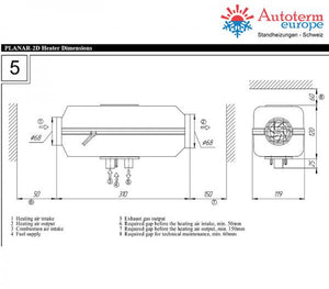 Autoterm-Air 2D KIT Diesel-Luftstandheizung 2kW, 12V inkl. Bedienteil COMFORT und Flansch