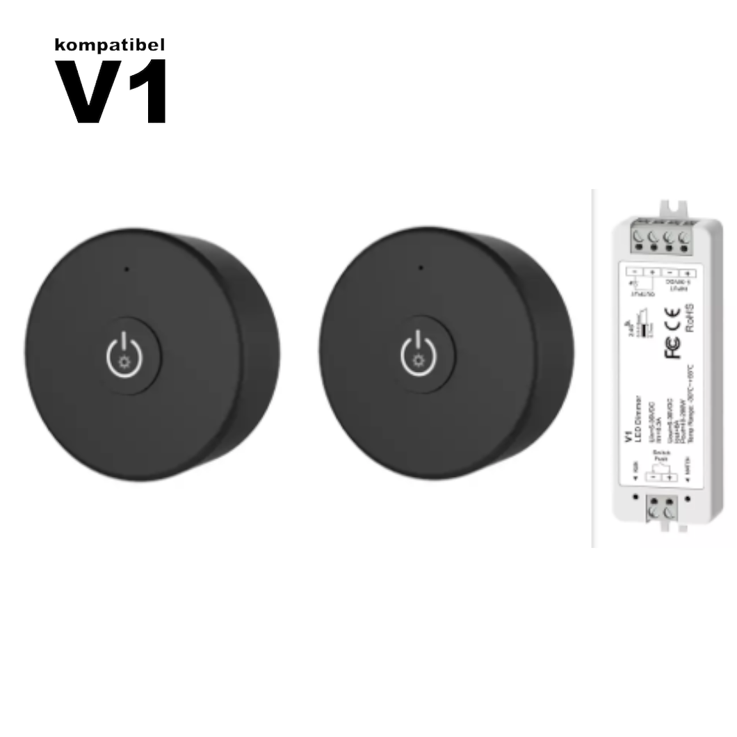 Funkempfänger inkl. 2x Fernbedienung, LED-Dimmer, bis 48 Watt (V1 kompatibel)