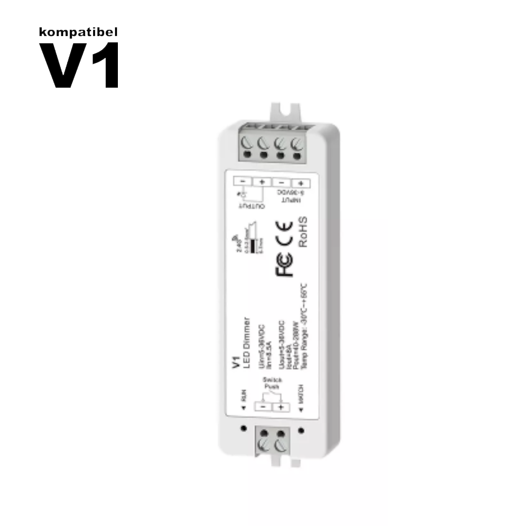 Ricevitore radio 1 canale, dimmer LED, fino a 96 watt (compatibile con V1)
