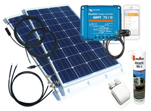 solaranlage für camping 220 Watt Wohnmobil Camping Solaranlage 12 Volt SET