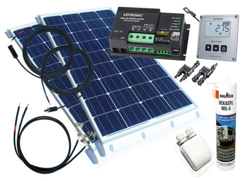 camping solar-komplettanlage mit speicher 220 Watt Wohnmobil Camping Solaranlage 12 Volt SET