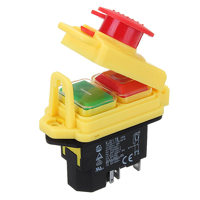 Maschinenschalter (Taster), Start / Stop, 230V IP55, 4 Pin mit Notausfunktion