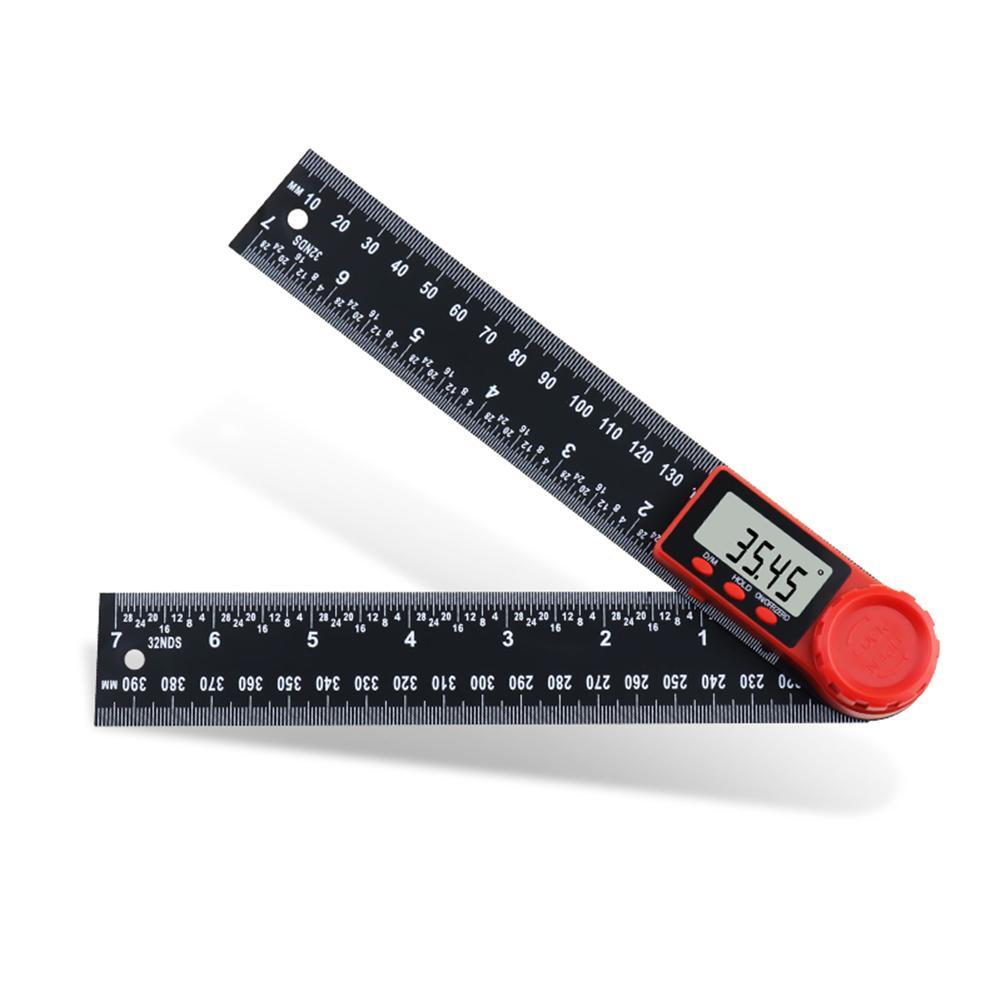 0-200mm / 0-300mm 360 ° LCD-Display Kohlefaser Digitales Winkellineal Neigungsmesser Elektronisches Goniometer Winkelmesser Winkelsucher Messwerkzeug - 300mm