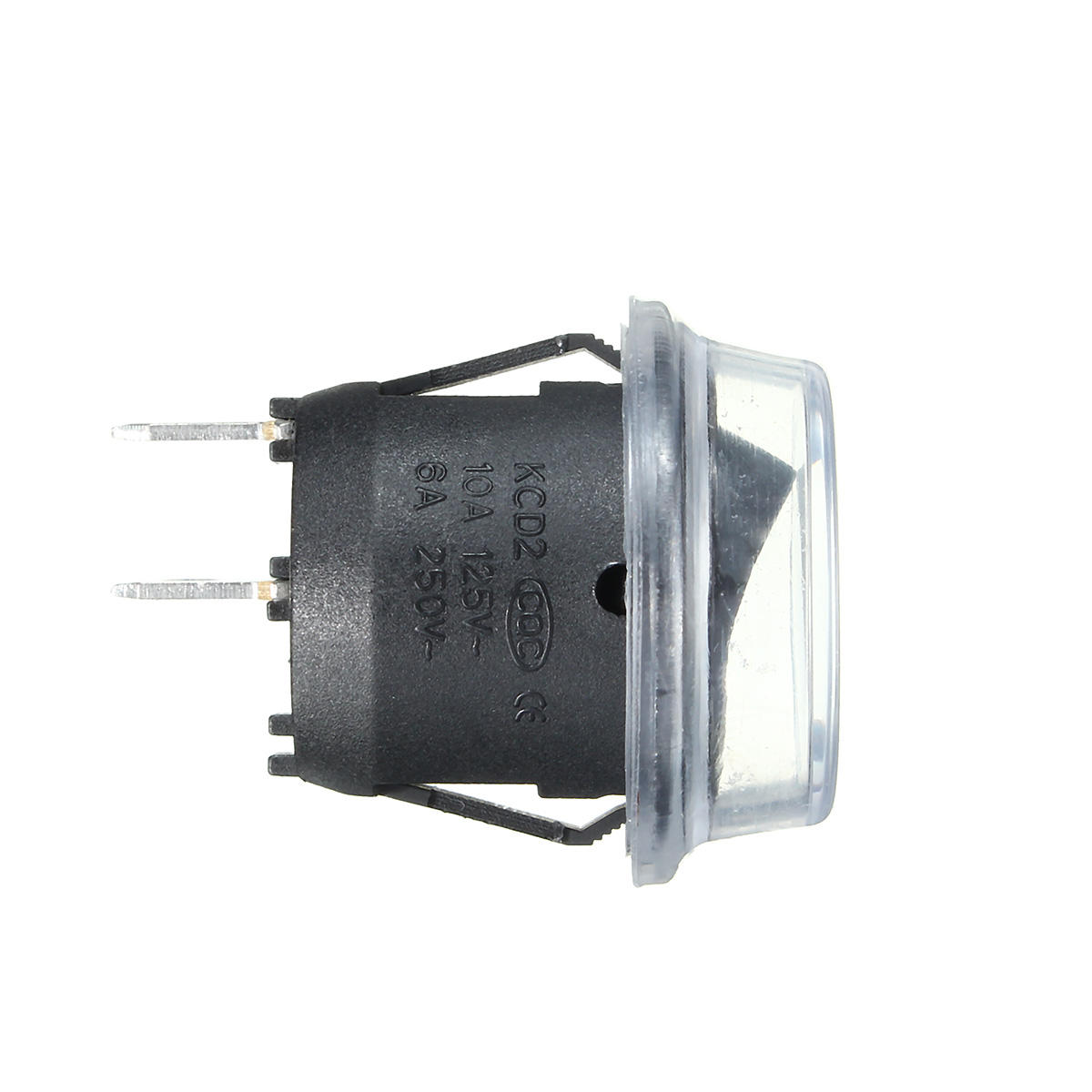 5Stk 6A/250V  ON-OFF Wippschalter mit Spritzwasserfester Kappe, 2-Pol