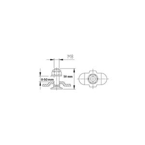 Schraubfitting zu Airlineschine mit Mutter M8, rostfrei