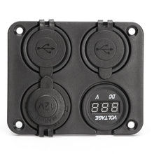 Laden Sie das Bild in den Galerie-Viewer, USB Panel 4 In 1, 3.1A , inkl. Zigarettenanzünder und Voltmeter
