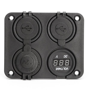 USB Panel 4 In 1, 3.1A , inkl. Zigarettenanzünder und Voltmeter