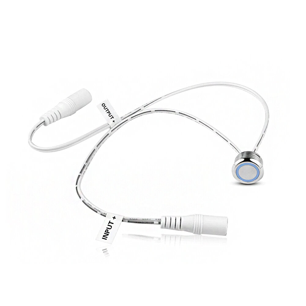 Stufenlos dimmbarer Berührungssensor - Schalter DC 5V 12V 24V z.B. für LED-Leuchtband inkl. blauer Ring der leuchtet