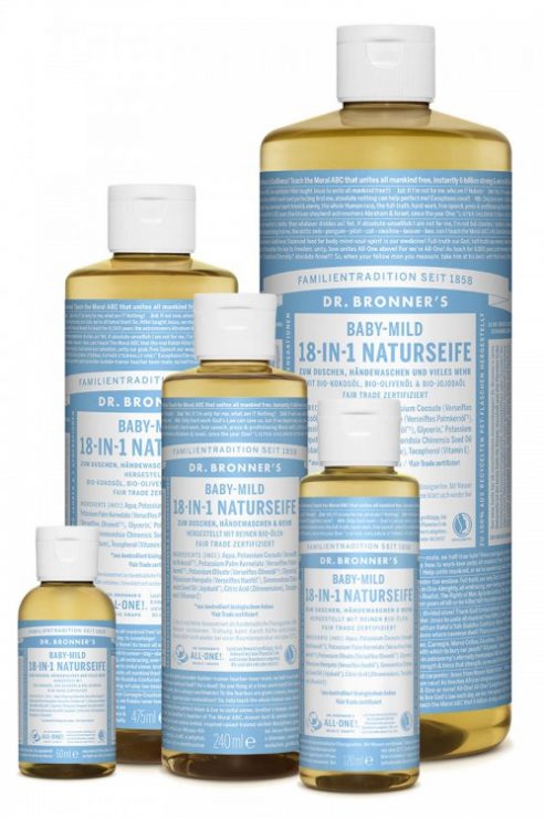18 - in - 1 Savon liquide / Shampooing / Vaisselle, biodégradable, préserve la nature !
