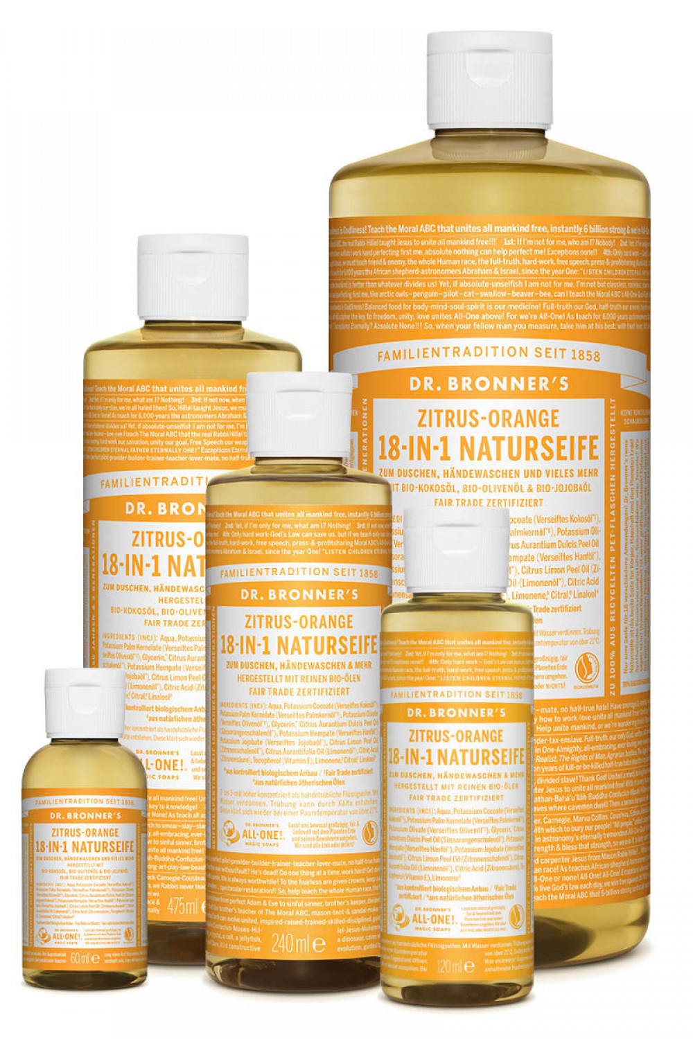 18 - in - 1 Flüssigseife / Shampoo / Abwaschmittel, biologisch abbaubar, schone die Natur!