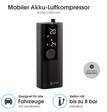 Laden Sie das Bild in den Galerie-Viewer, Xlayer Mobiler Akku-Luftkompressor 8.0 bar 2.000 mAh