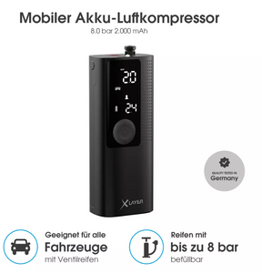 Xlayer Mobiler Akku-Luftkompressor 8.0 bar 2.000 mAh