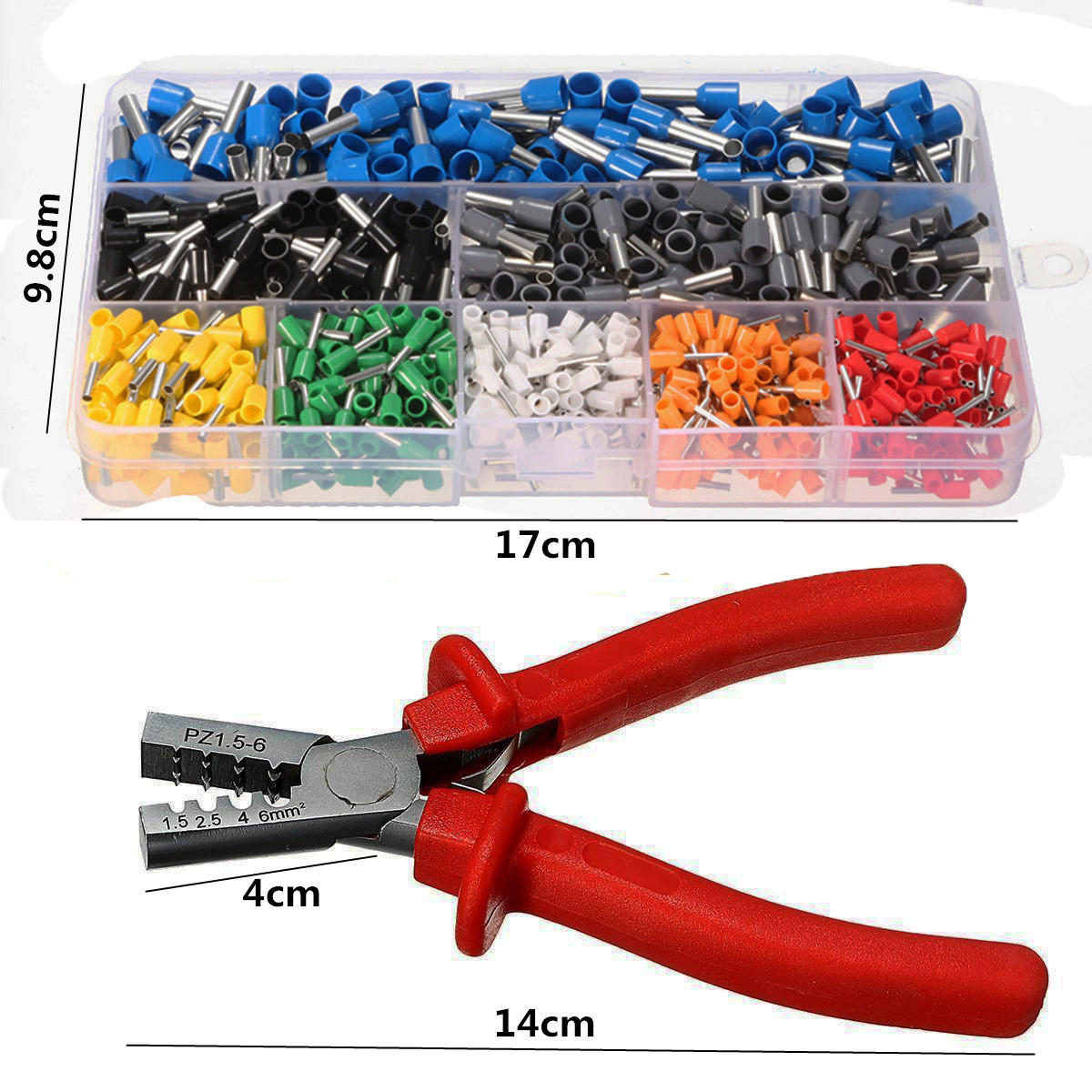 Kit de 800 embouts de câble avec pince