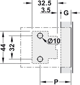 Scharnier 110° ideal für Schranktüren, 8-14mm Wandstärken, mit Dämpfung