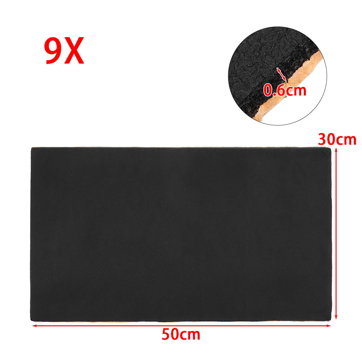 9 Stk. - Schalldämmende Schaumstoffmatte 30cm*50cm*6mm, Wärme und Schall Isolation