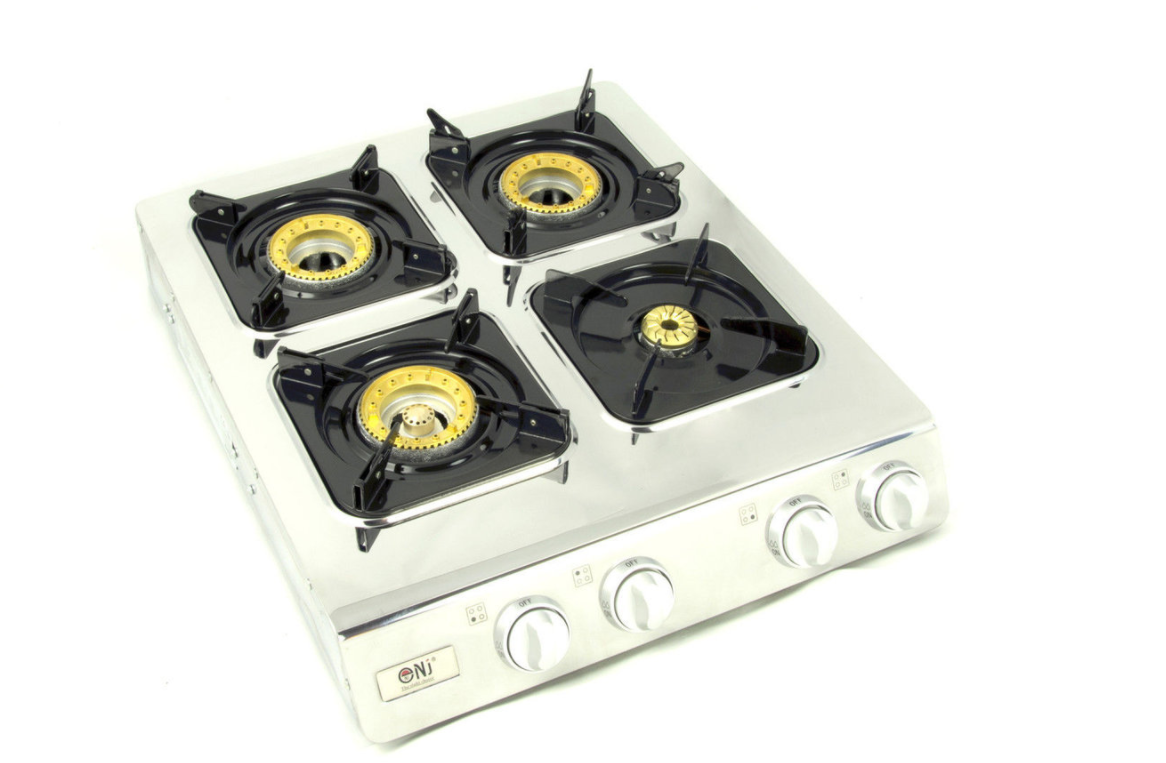 Fornello a gas in acciaio inox a 4 fuochi da campeggio Fornello a gas da 12KW (NGB-400)