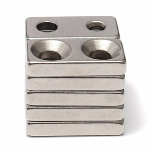 10Stk. Senkkopf Magnete Neodym, mit 2 Löchern, 20x10x4mm
