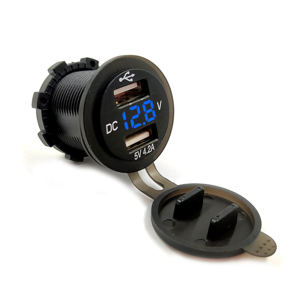 12V 4.2A USB-Steckdosen inkl. Voltanzeige / Voltmeter