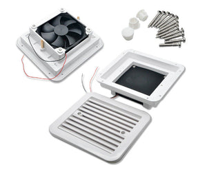 12V-Lüftungsventilator Weiß für Seitenabluft, Staubdicht 