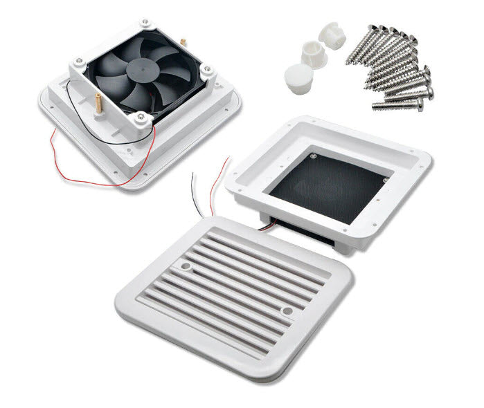 12V-Lüftungsventilator Weiß für Seitenabluft, Staubdicht 