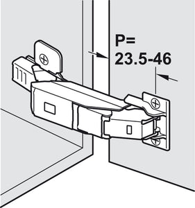 Scharnier 110° ideal für Schranktüren, 8-14mm Wandstärken, mit Dämpfung