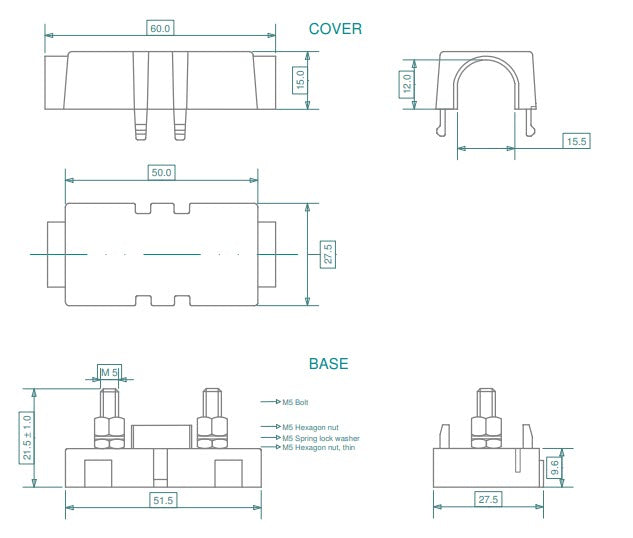Midi Sicherungshalter zu Streifensicherung / Schmelzsicherung 30A - 175A