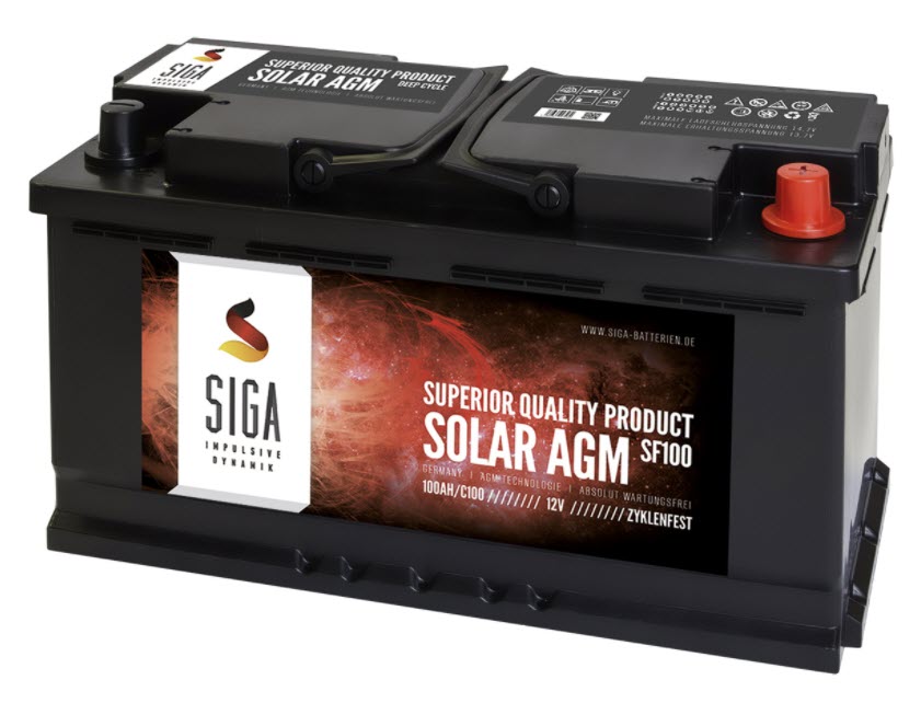 100Ah AGM Solarbatterie AKKU für Photovoltaik, Insel oder Solar Anlagen, Wohnmobil, Camper
