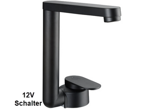 Reich Twister Armatur schwarz, mit 12V Schalter, Heiss- und Kaltwasser