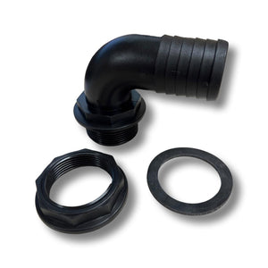 Tankanschlussverschraubung für Abwasserschläuche Gewinkelt 20mm / 25 mm / 40mm